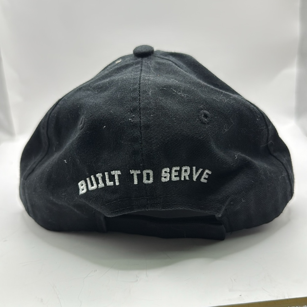 Black Dodge RAM Truck Built To Serve Hook & Loop Logo Baseball Cap Hat - Picture 4 of 11